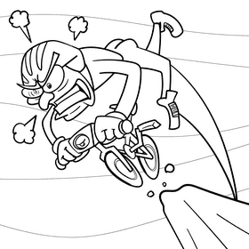 Ride a bike rage cartoon drawing black and white vector