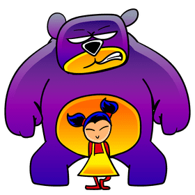 Little girl with Bodyguard cartoon clipart