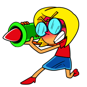 Little girl rage cartoon clipart
