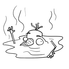 Olaf Frozen Met cartoon drawing black and white clipart