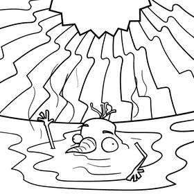 Olaf Frozen Met cartoon drawing black and white vector