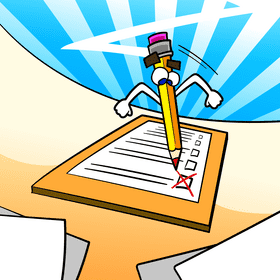 Scavenger hunt taking note cartoon vector