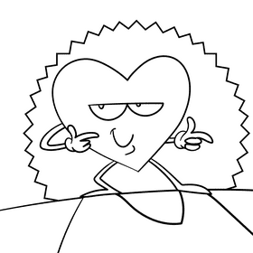 Human heart minimal cartoon drawing black and white vector