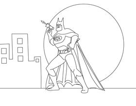 Batman Dark Knight black and white vector
