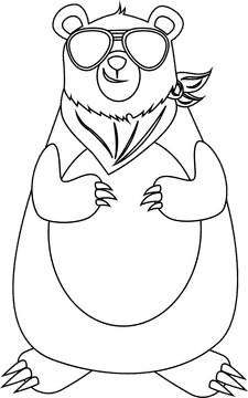 Black Bear black and white clipart