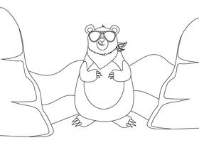 Black Bear black and white vector