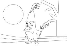 Angry Birds Chunk black and white vector