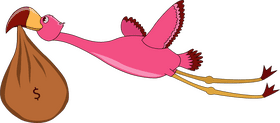 Flamingo with Money clipart