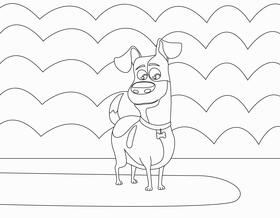 The Secret Life of Pets Max dog black and white vector