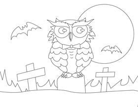 Funny Owl black and white vector