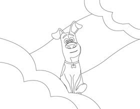 The Secret Life of Pets Max dog black and white vector