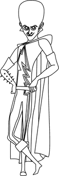 Megamind black and white clipart