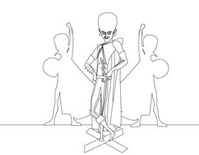 Megamind black and white vector