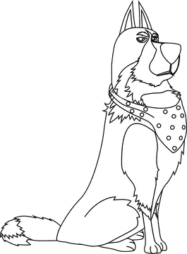 The Secret Life of Pets Rooster dog cartoon character black and white clipart