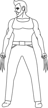 Wolverine black and white clipart