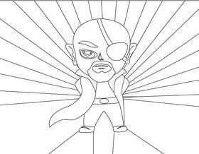 Nick Fury, Marvel, Avengers black and white vector