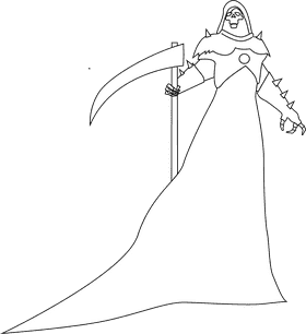 Angel of death black and white clipart