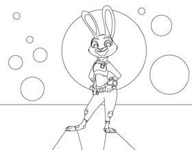 Disney's Zootopia, Judy, rabbit, bunny black and white vector