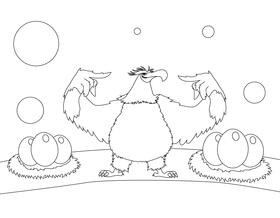 Mighty Eagle, Angry birds black and white vector