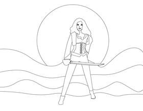 Monster Hunter black and white vector