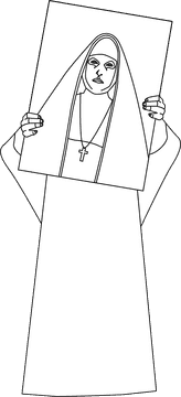 The Conjuring, Nun Painting black and white clipart
