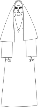 The Conjuring, Nun Painting black and white clipart