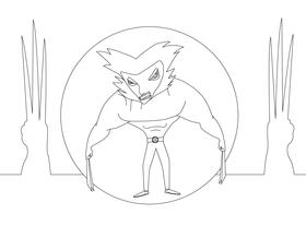 Wolverine X Men black and white vector