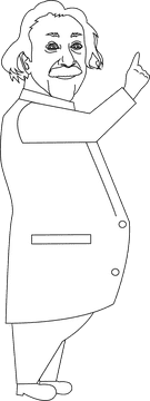 Einstein Funny black and white clipart