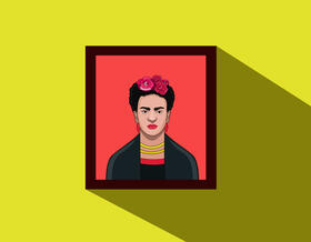 Frida Kahlo cartoon vector