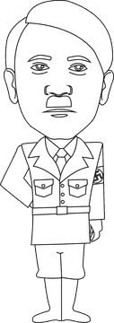 Adolf Hitler cartoon black and white clipart
