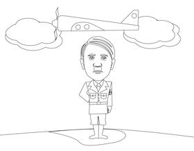 Adolf Hitler cartoon black and white vector