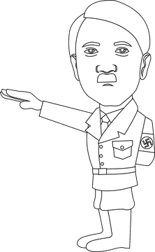 Adolf Hitler Cartoon black and white clipart