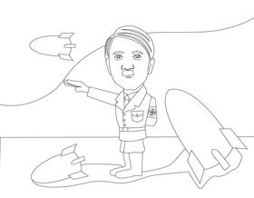 Adolf Hitler Cartoon black and white vector