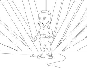Roy Jones Jr cartoon black and white vector
