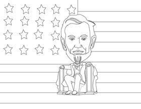 Abraham lincoln cartoon black and white vector
