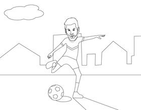 Messi cartoon black and white vector