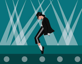 Micheal Jackson Moonwalk cartoon vector