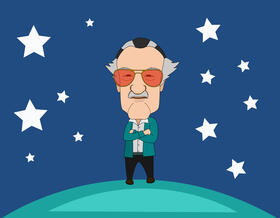 Stan Lee cartoon vector