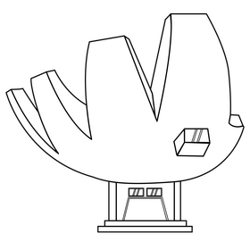 ArtScience Museum black and white clipart