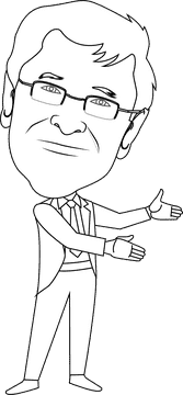 Bill Gates Cartoon black and white clipart