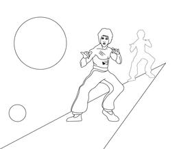 Bruce Lee black and white vector