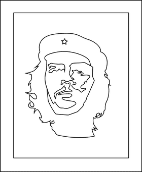 Che Guevara black and white clipart