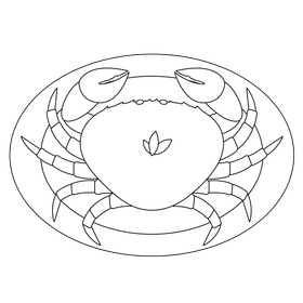 Chilli crab food black and white clipart