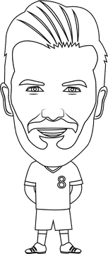 David Beckham Cartoon black and white clipart