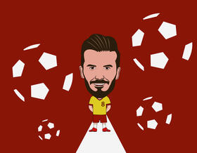 David Beckham Cartoon vector