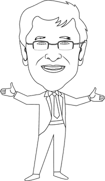 Bill Gates black and white clipart
