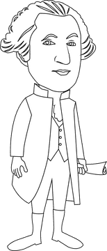 George Washington black and white clipart