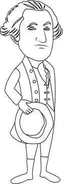 George Washington Cartoon black and white clipart