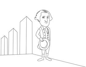 George Washington Cartoon black and white vector