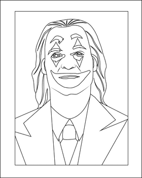 Joaquin phoenix joker black and white clipart